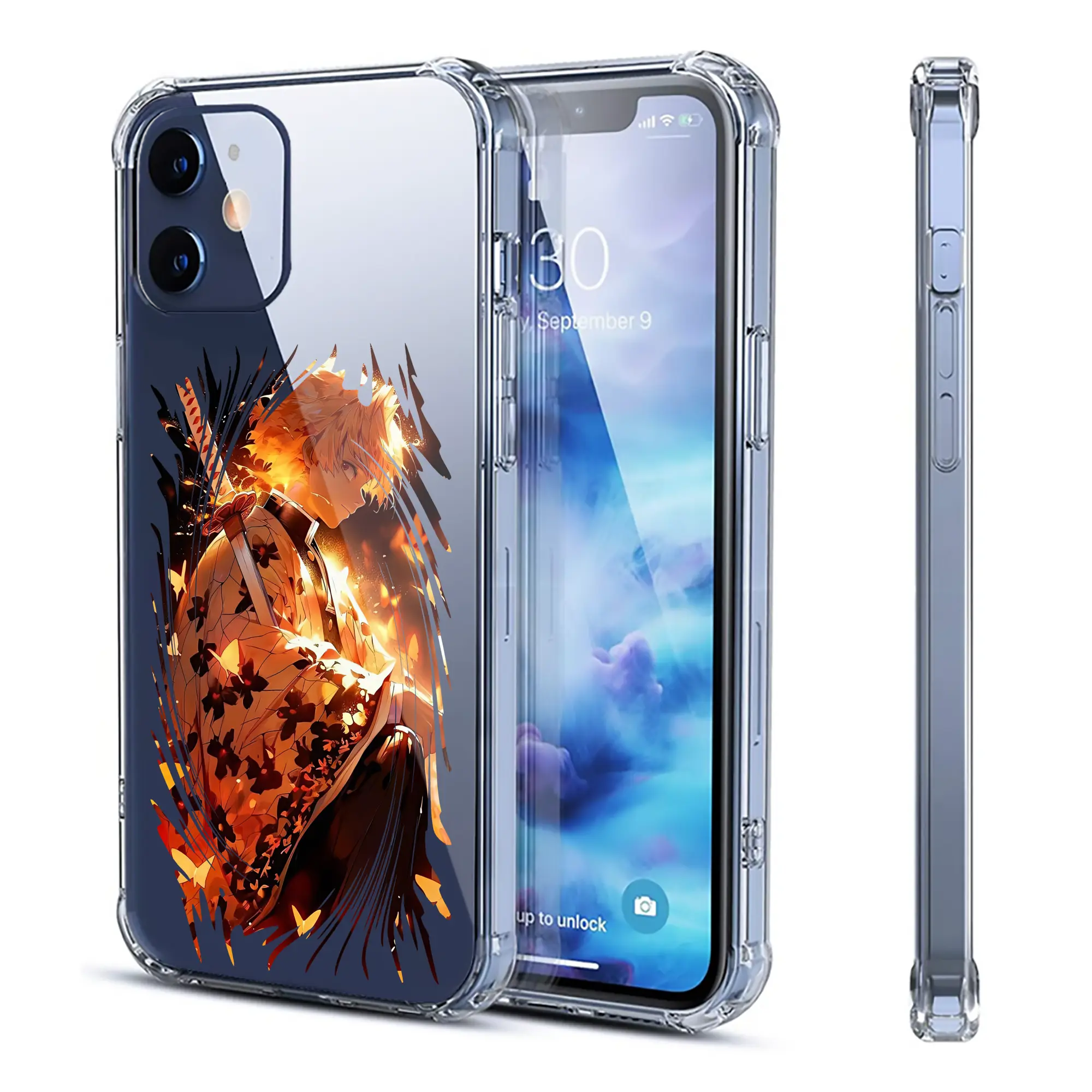 鬼滅の刃 グッズ,我妻 善逸 - IPhone 12シリーズ対応 ・ 透明スマホケース ・ クリアソフトケース ・ TPU素材 ・ 耐衝撃 ・ 高密着 ・ 防汚 防指紋 ・ 簡単着脱